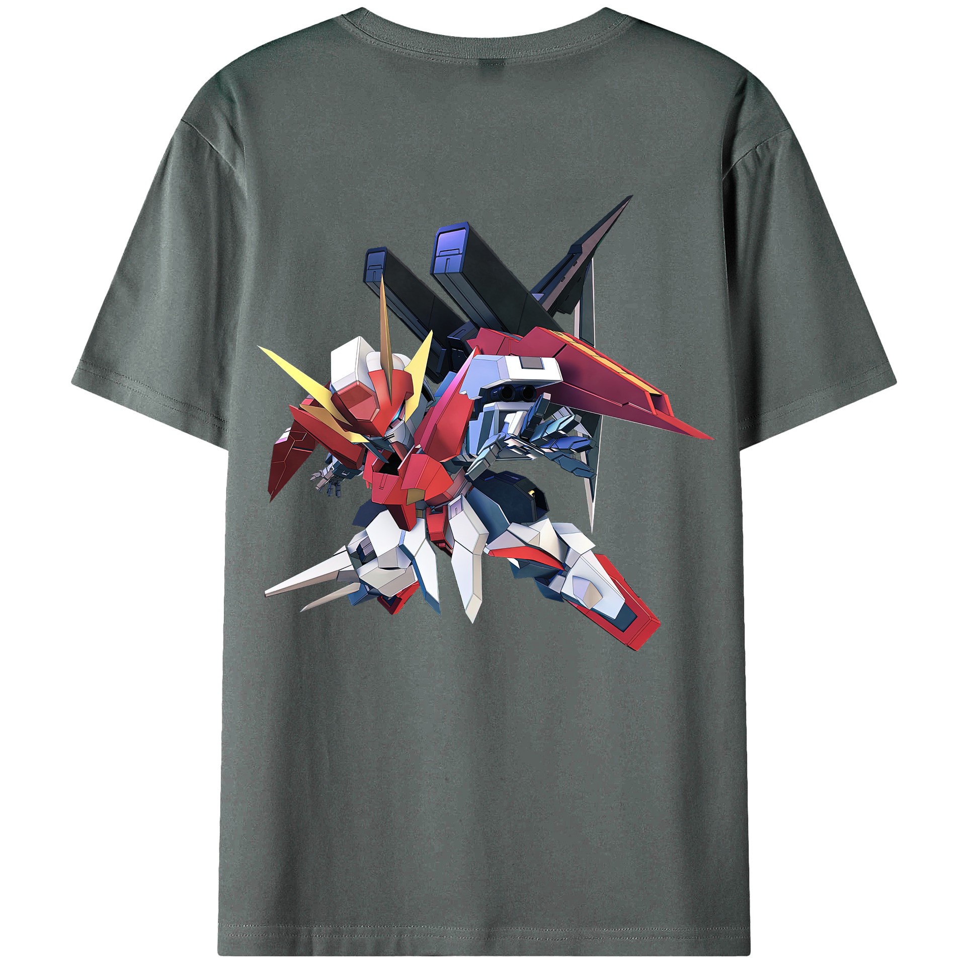（画像用） 機動戦士ガンダム Mobile Suit Gundam 綿100％ メンズ半袖Tシャツ（バックプリント） 通気性
